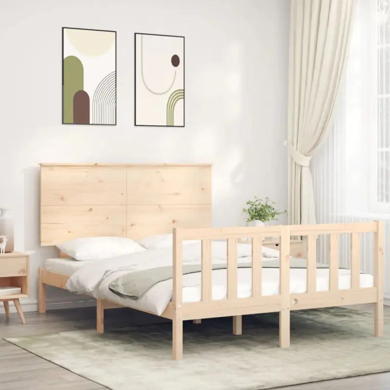 Massief grenenhouten bedframe voor een goede nachtrust en stijlvol interieur - Naturel / 140 x 200 cm - Bedden &