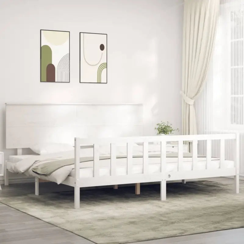 Massief grenenhouten bedframe voor een goede nachtrust en stijlvol interieur - Wit / 200 x 200 cm - Bedden & bedframes