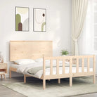 Massief grenenhouten bedframe voor een goede nachtrust en stijlvol interieur - Naturel / 140 x 190 cm - Bedden &