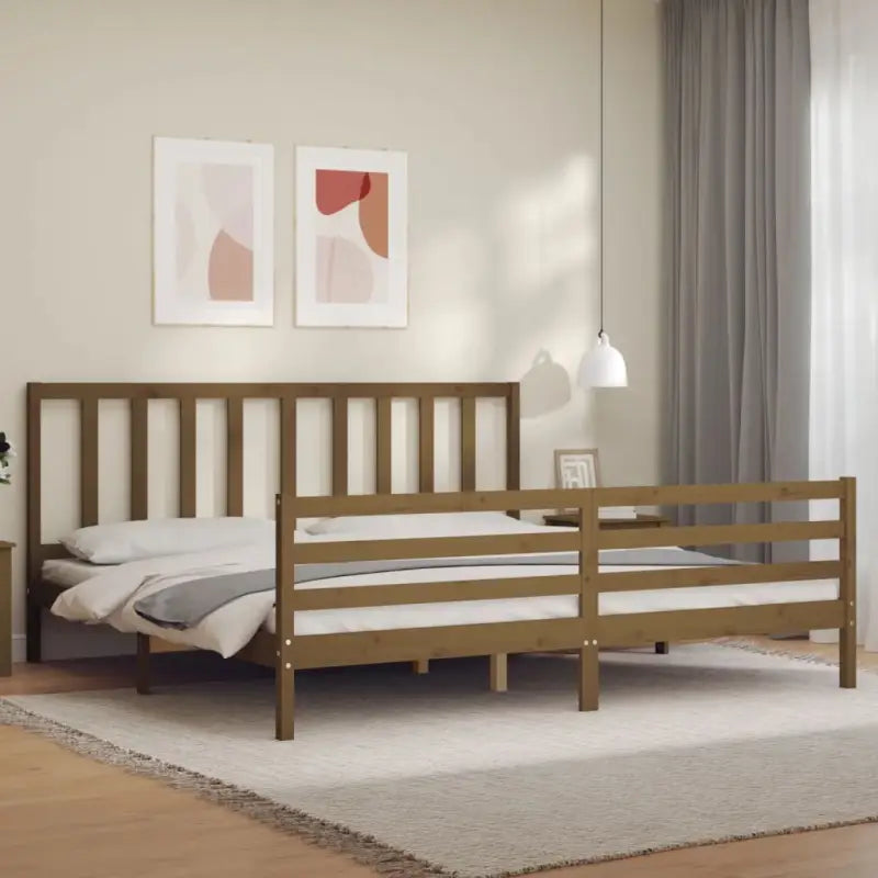 Massief grenenhouten bedframe voor een goede nachtrust - Honingbruin / 200 x 200 cm - Bedden & bedframes