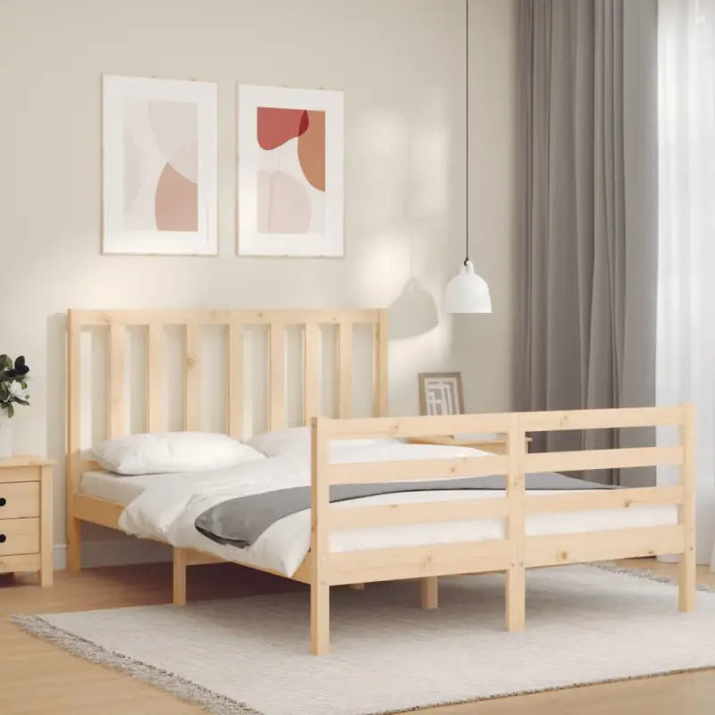 Massief grenenhouten bedframe voor een goede nachtrust - Naturel / 120 x 200 cm - Bedden & bedframes
