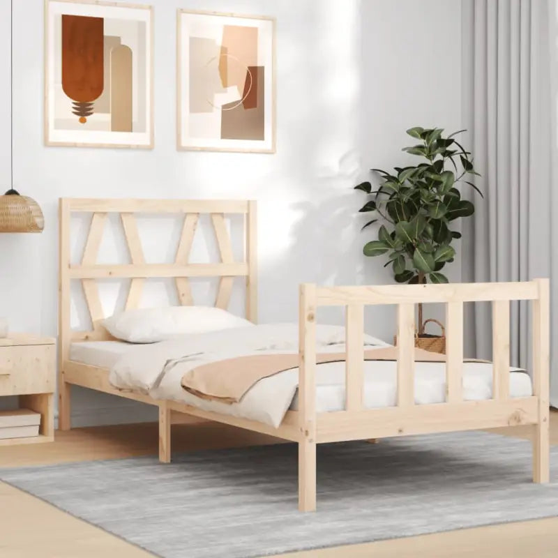 Massief Grenenhouten Bedframe voor een Goede Nachtrust - Naturel / 90 x 200 cm - Bedden & bedframes