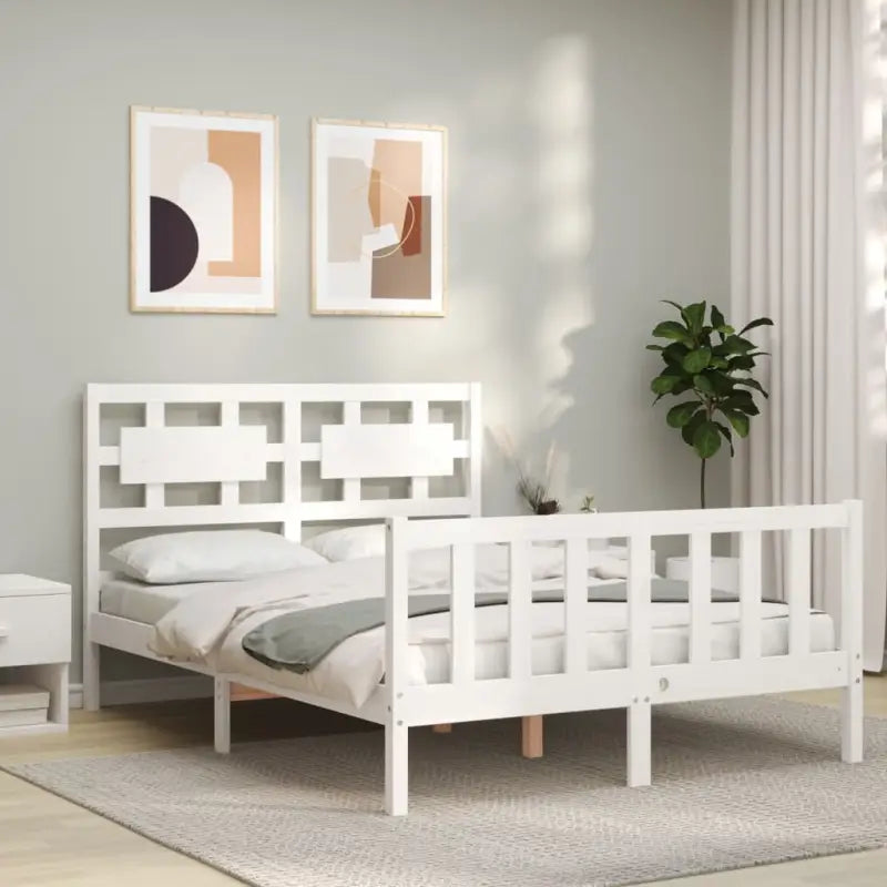 Massief grenenhouten bedframe voor een goede nachtrust - Wit / 120 x 190 cm - Bedden & bedframes