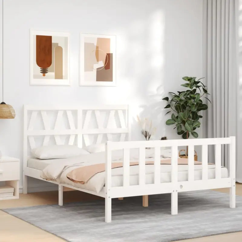 Massief Grenenhouten Bedframe voor een Goede Nachtrust - Wit / 120 x 190 cm - Bedden & bedframes