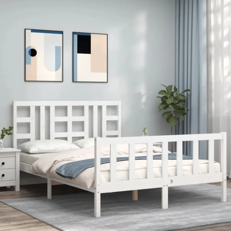 Massief grenenhouten bedframe voor een goede nachtrust - Wit / 140 x 200 cm - Bedden & bedframes