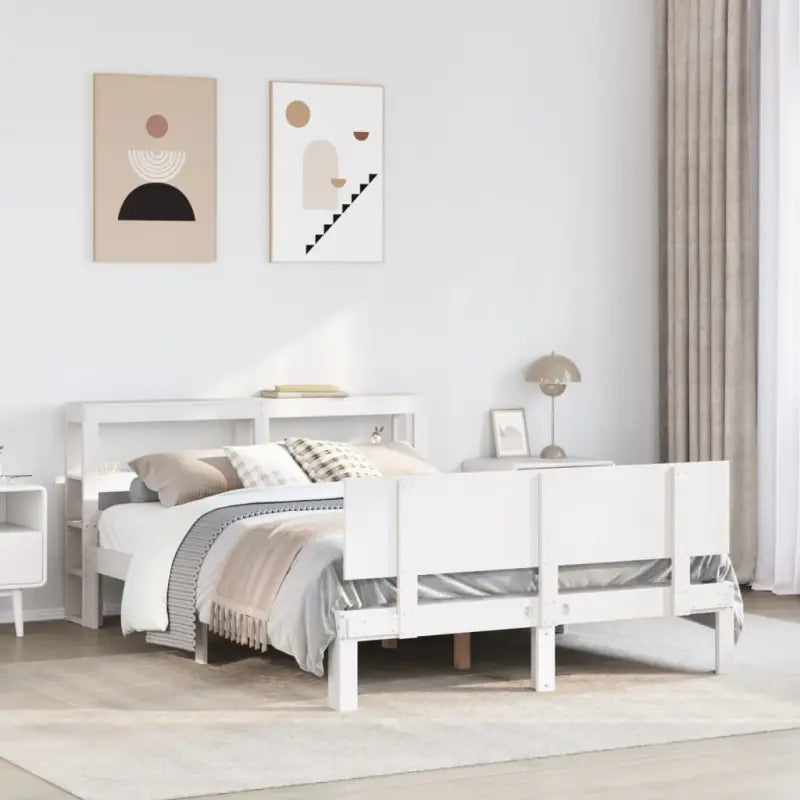 Massief grenenhouten bedframe voor een goede nachtrust - Wit / 140 x 200 cm - Bedden & bedframes