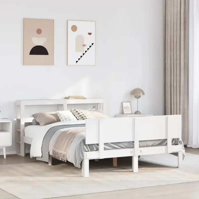 Massief grenenhouten bedframe voor een goede nachtrust - Wit / 150 x 200 cm - Bedden & bedframes