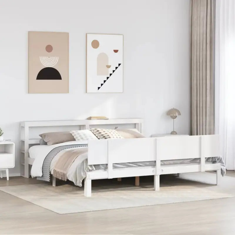 Massief grenenhouten bedframe voor een goede nachtrust - Wit / 200 x 200 cm - Bedden & bedframes