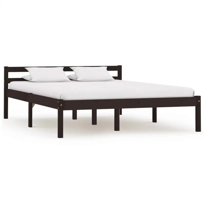 Massief grenenhouten bedframe voor een moderne slaapkamer stijl - Donkerbruin / 120 x 200 cm - Bedden & bedframes