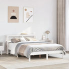 Massief grenenhouten bedframe voor een natuurlijke en comfortabele slaapkamer - Wit / 150 x 200 cm - Bedden & bedframes