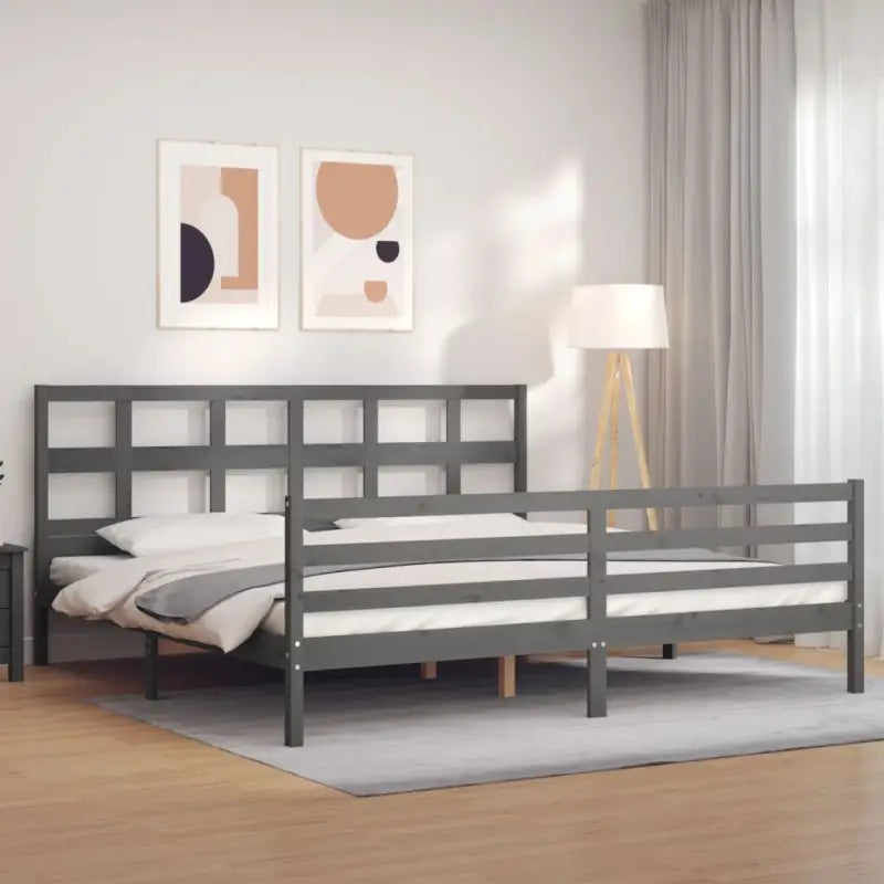 Massief grenenhouten bedframe voor een natuurlijke en comfortabele slaap - Grijs / 200 x 200 cm - Bedden & bedframes