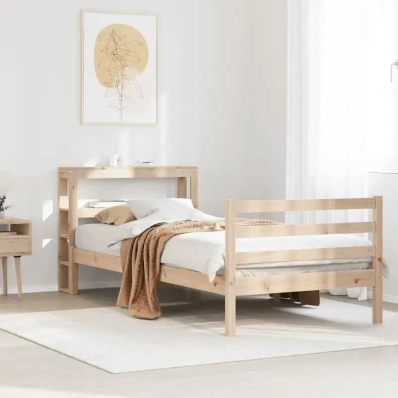 Massief grenenhouten bedframe voor een natuurlijke en comfortabele slaapkamer - Naturel / 75 x 190 cm - Bedden &
