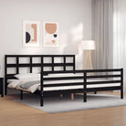Massief grenenhouten bedframe voor een natuurlijke en comfortabele slaap - Zwart / 200 x 200 cm - Bedden & bedframes