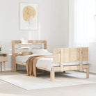 Massief Grenenhouten Bedframe voor een Natuurlijke en Decoratieve Slaapkamer - Naturel / 75 x 190 cm - Bedden &