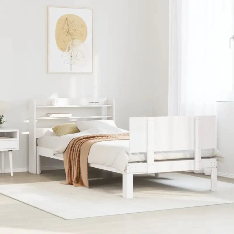 Massief Grenenhouten Bedframe voor een Natuurlijke en Decoratieve Slaapkamer - Wit / 100 x 200 cm - Bedden & bedframes