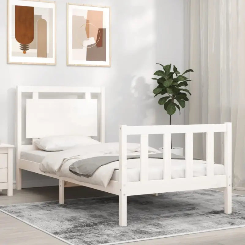 Massief Grenenhouten Bedframe voor een Natuurlijke en Gezonde Nachtrust - Wit / 75 x 190 cm - Bedden & bedframes