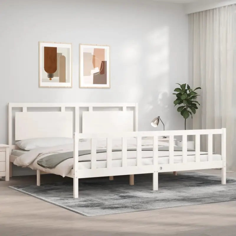 Massief Grenenhouten Bedframe voor een Natuurlijke en Gezonde Nachtrust - Wit / 180 x 200 cm - Bedden & bedframes