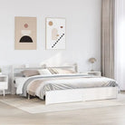 Massief Grenenhouten bedframe voor een natuurlijke en praktische uitstraling - Wit / 200 x 200 cm - Bedden & bedframes