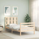 Massief grenenhouten bedframe voor een natuurlijke en praktische inrichting - Naturel / 90 x 190 cm - Bedden & bedframes
