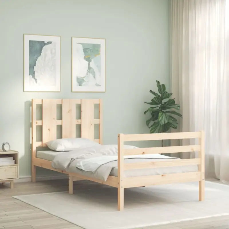 Massief grenenhouten bedframe voor een natuurlijke en praktische inrichting - Naturel / 75 x 190 cm - Bedden & bedframes