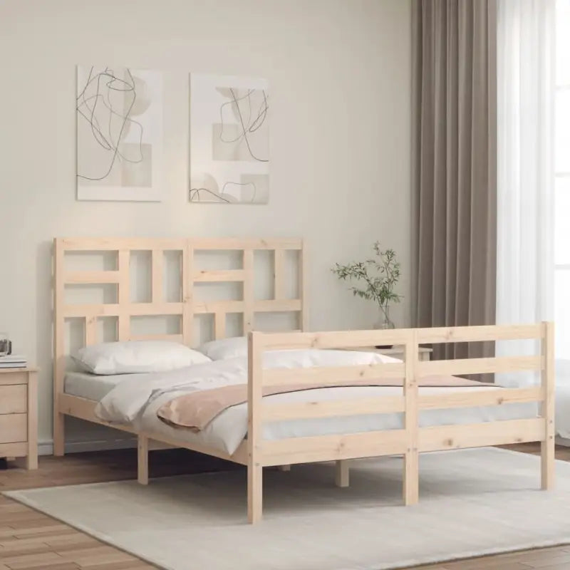 Massief Grenenhouten bedframe voor een natuurlijke en stijlvolle slaapkamer - Naturel / 120 x 190 cm - Bedden &
