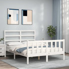 Massief grenenhouten bedframe voor een stevige en natuurlijke uitstraling - Wit / 140 x 200 cm - Bedden & bedframes