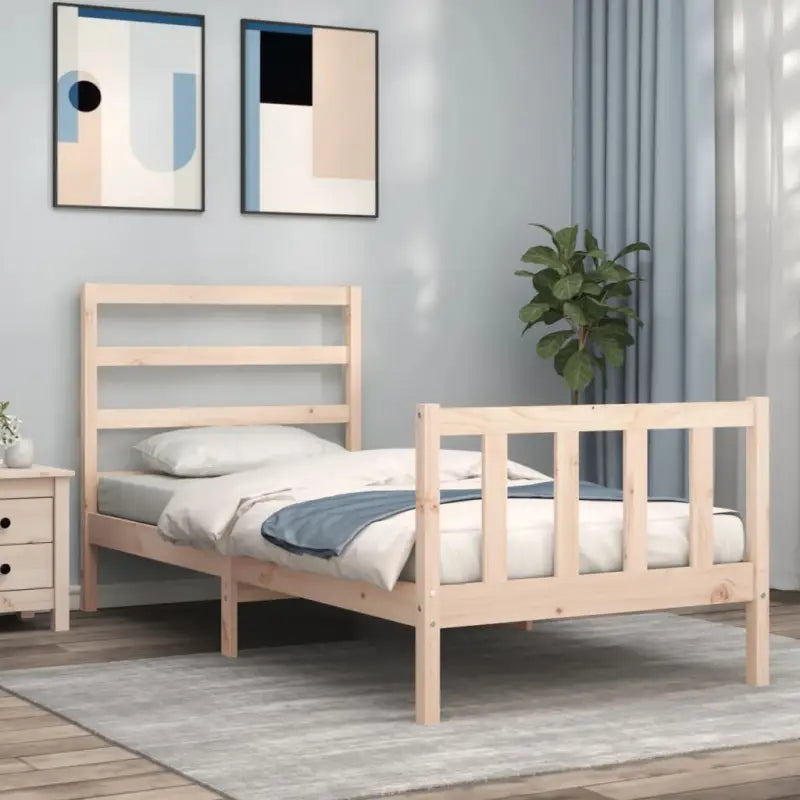Massief grenenhouten bedframe voor een stevige en natuurlijke uitstraling - Zwart / 140 x 190 cm - Bedden & bedframes