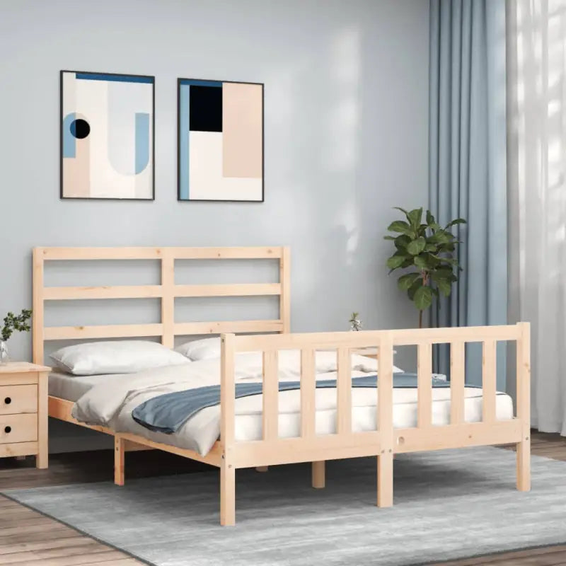 Massief grenenhouten bedframe voor een stevige en natuurlijke uitstraling - Naturel / 140 x 190 cm - Bedden & bedframes