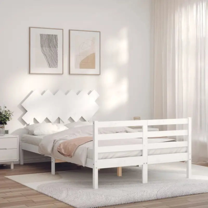Massief grenenhouten bedframe voor een stilvolle en comfortabele slaapruimte - Wit / 120 x 200 cm - Bedden & bedframes