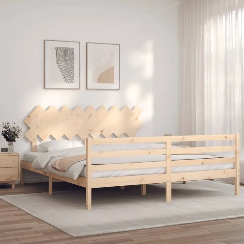 Massief grenenhouten bedframe voor een stilvolle en comfortabele slaapruimte - Naturel / 180 x 200 cm - Bedden &
