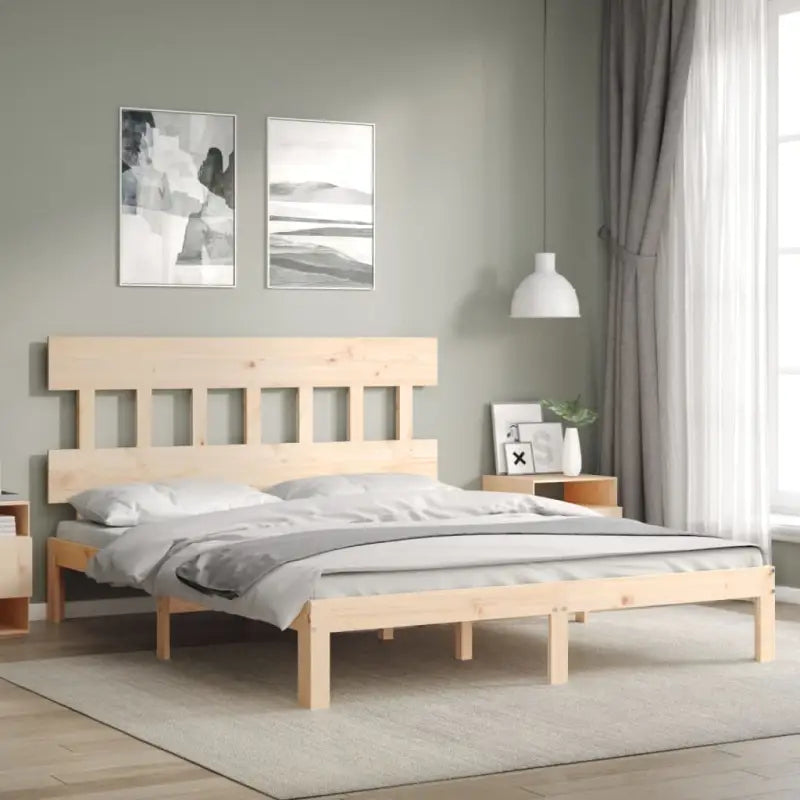 Massief Grenenhouten bedframe voor uitstekende ondersteuning en natuurlijk sfeer - Naturel / 160 x 200 cm