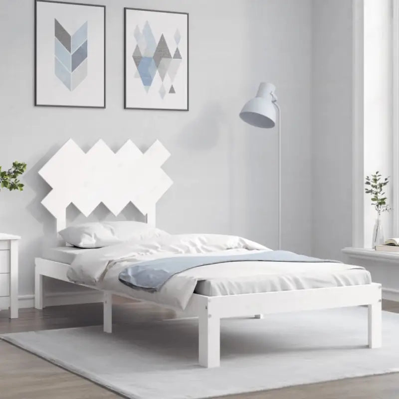 Massief Grenenhouten Bedframe voor Uitstekende Ondersteuning en Natuurlijke Looks - Wit / 90 x 190 cm - Bedden &