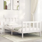 Massief Grenenhouten bedframe voor uitstekende ondersteuning en natuurlijk sfeer - Wit / 90 x 200 cm / met hoofdbord &