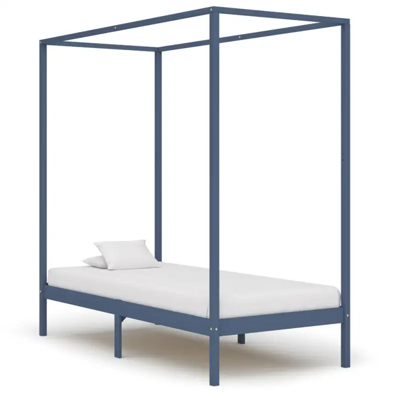 Massief Grenenhouten Hemelbedframe Voor Een Elegante Slaapkamer - Grijs / 100 x 200 cm - Bedden & bedframes