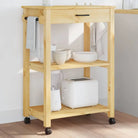 Massief grenenhouten keukentrolley met vintage uitstraling - Bruin / 60 x 40 x 90 cm - Keukentrolleys