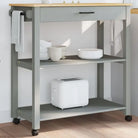 Massief grenenhouten keukentrolley met vintage uitstraling - Grijs / 84 x 40 x 90 cm - Keukentrolleys