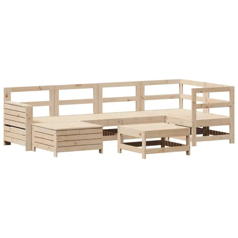 Massief Grenenhouten Loungeset met Modulair Ontwerp voor in de Tuin - Tuinsets