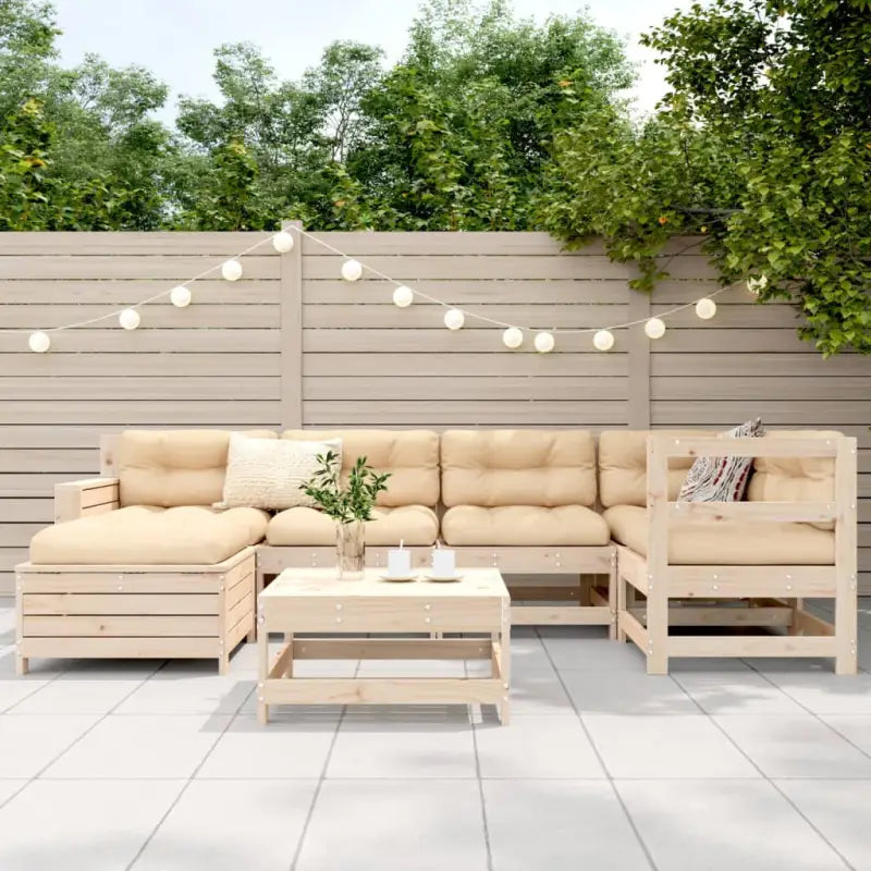 Massief Grenenhouten Loungeset met Modulair Ontwerp voor in de Tuin - Tuinsets