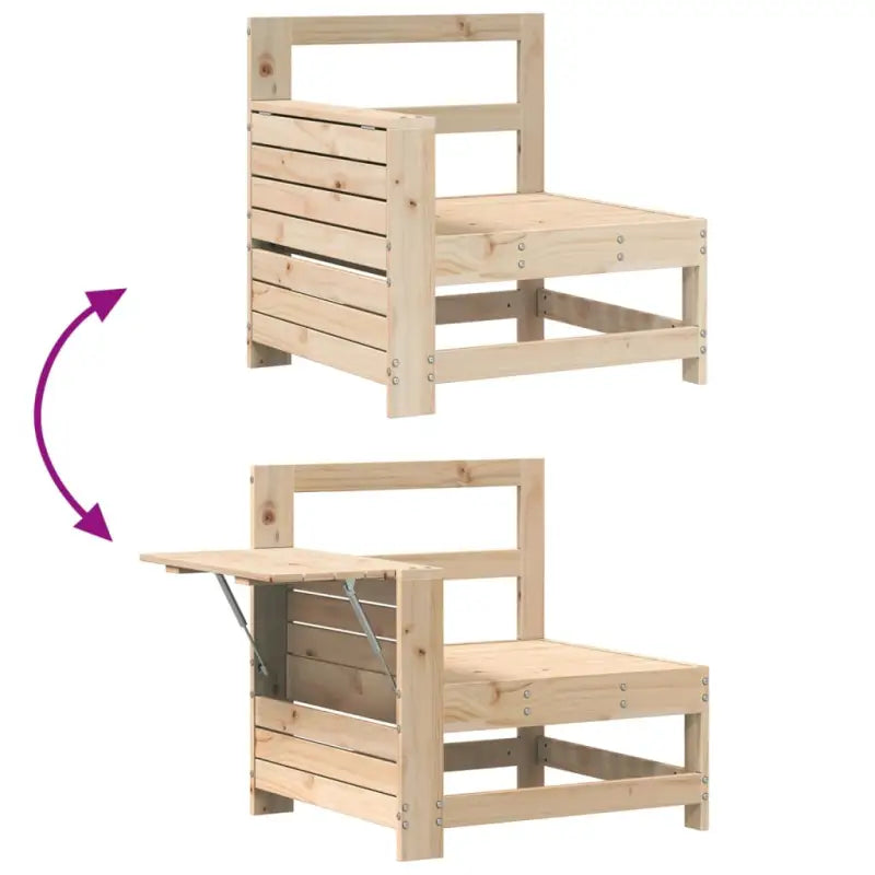Massief Grenenhouten Loungeset met Modulair Ontwerp voor in de Tuin - Tuinsets