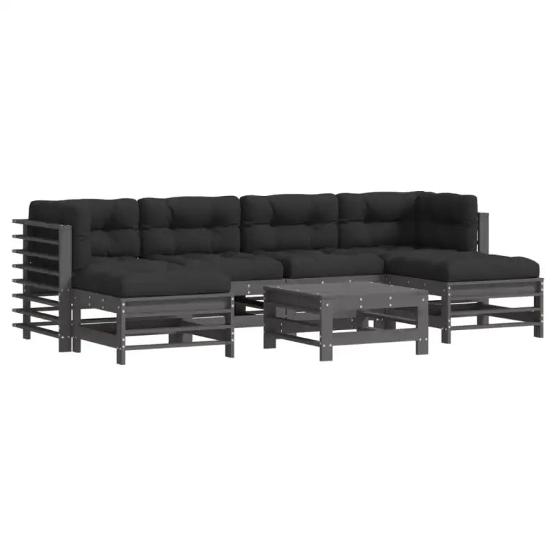 Massief Grenenhouten Loungeset voor in de Tuin met Zachte Kussens - Tuinsets