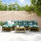 Massief Grenenhouten Loungeset voor in de Tuin met Zachte Kussens - Bruin - Tuinsets