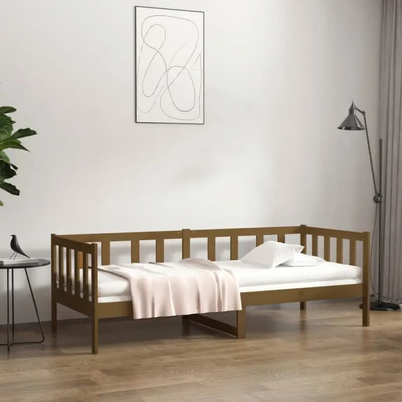 Massief grenenhouten multifunctionele slaapbank voor woonkamer en gastenvertrek - Honingbruin / 80 x 200 cm - Bedden &