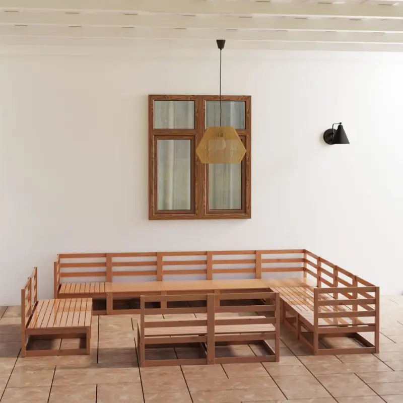 Massief grenenhouten tuinset voor ontspannen buitenplezier - Honingbruin / Nee - Tuinsets