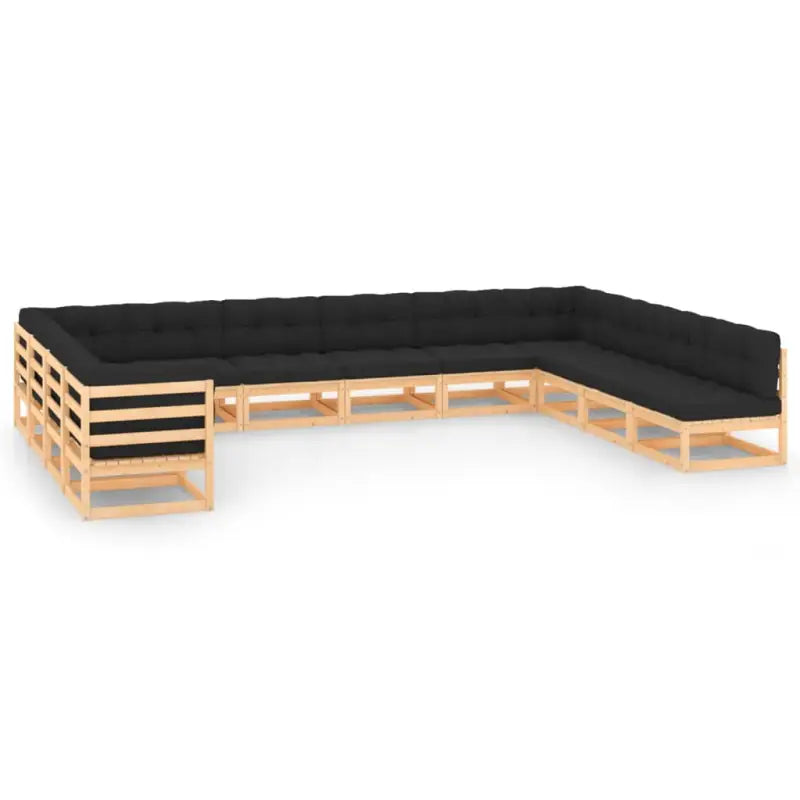 Massief grenenhouten tuinset voor ontspannen buitenplezier - Naturel en antraciet / Ja - Tuinsets