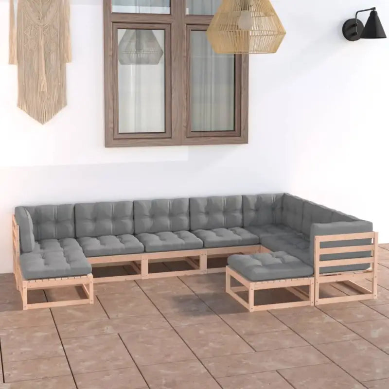 Massief Grenenhouten Tuinset voor Ontspanning en Buitenplezier - Naturel / Ja - Tuinsets