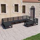 Massief Grenenhouten Tuinset voor Ontspanning en Buitenplezier - Zwart / Nee - Tuinsets