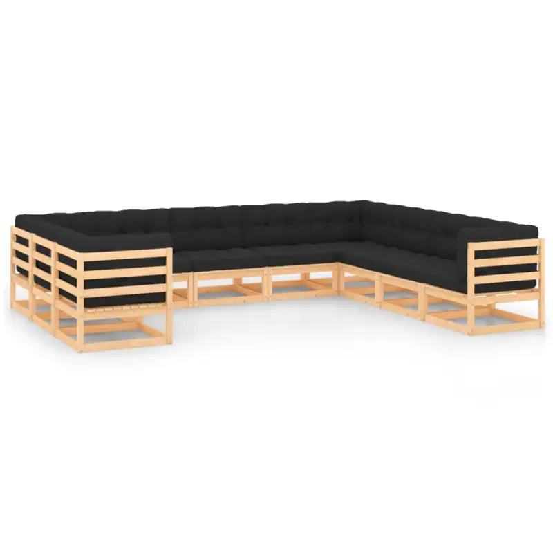 Massief grenenhouten tuinset voor ontspanning en gezellige momenten - Naturel en antraciet / Ja - Tuinsets