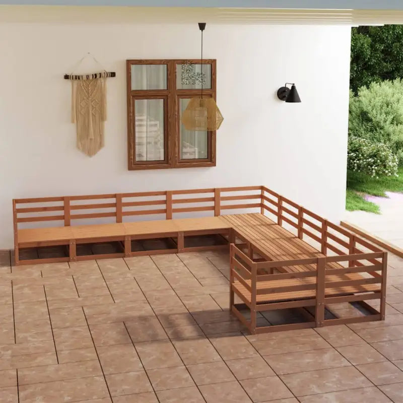 Massief grenenhouten tuinset voor ontspanning en gezellige momenten - Honingbruin / Nee - Tuinsets