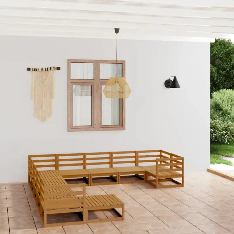 Massief Grenenhouten Tuinset voor Ontspanning en Gezelligheid - Honingbruin / Nee - Tuinsets