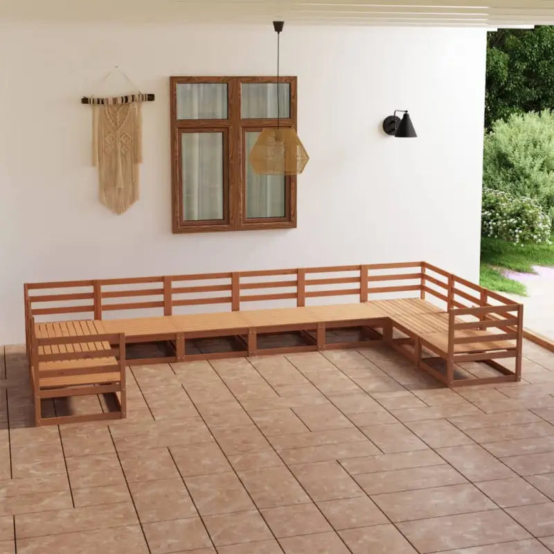 Massief Grenenhouten Tuinset voor Ontspanning en Gezelligheid - Honingbruin / Nee - Tuinsets